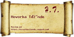 Hovorka Tünde névjegykártya