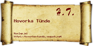 Hovorka Tünde névjegykártya